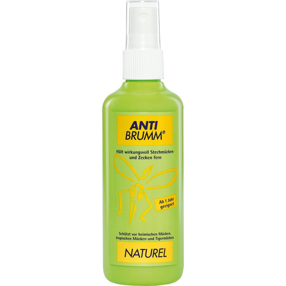 Gr&uuml;ne Spr&uuml;hflasche mit M&uuml;ckenschutzmittel "Anti Brumm Naturel".