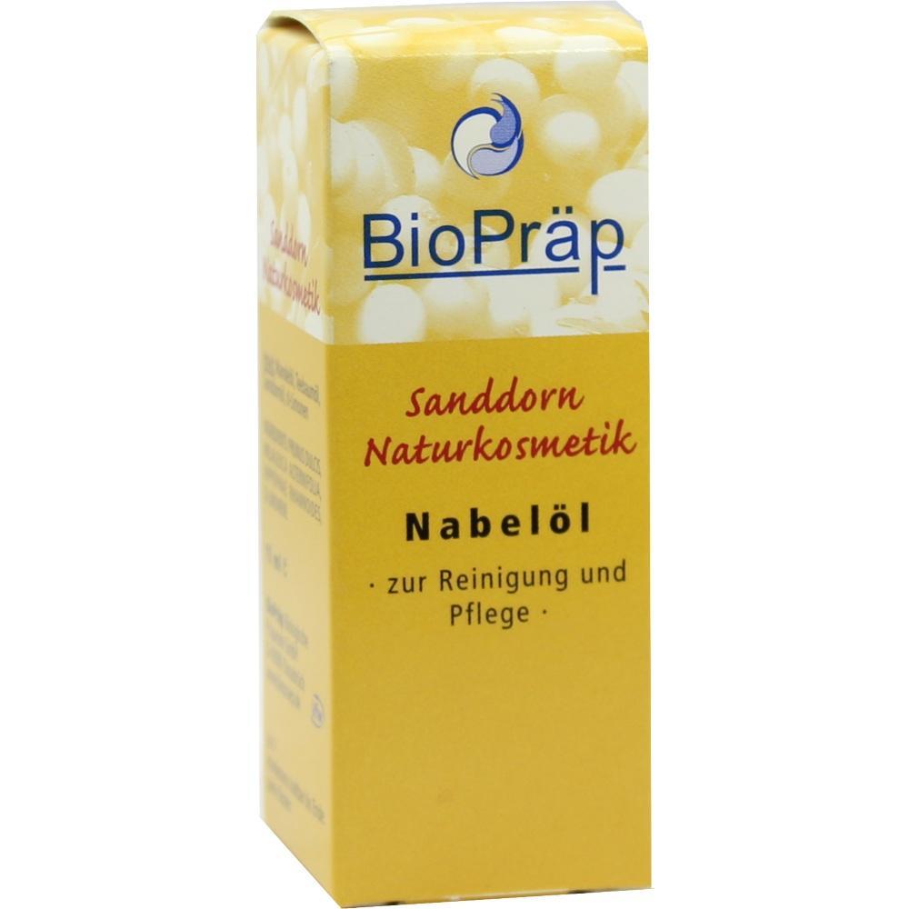 Gelbe Verpackung für Bio Sanddorn Nabelöl zur Reinigung und Pflege.