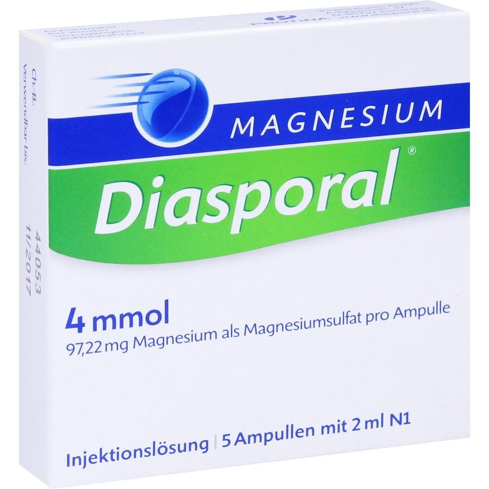 Weiße Medikamentenverpackung mit der Aufschrift "Diasporal Magnesium".
