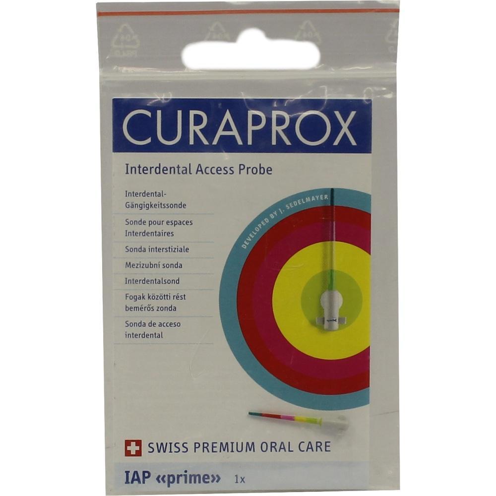 Verpackung einer Zahnzwischenraum-Sonde der Marke Curaprox.