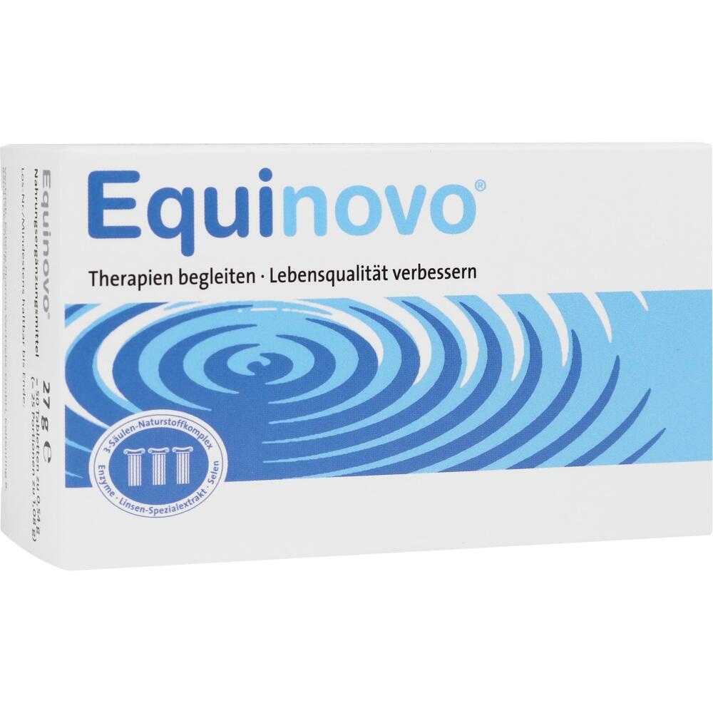 Eine weiß-blaue Verpackung mit dem Aufdruck "Equinovo".
