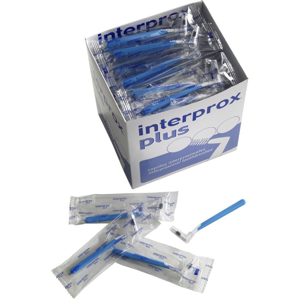 Eine Box voller einzeln verpackter, kleiner blauer Zahnbürsten.