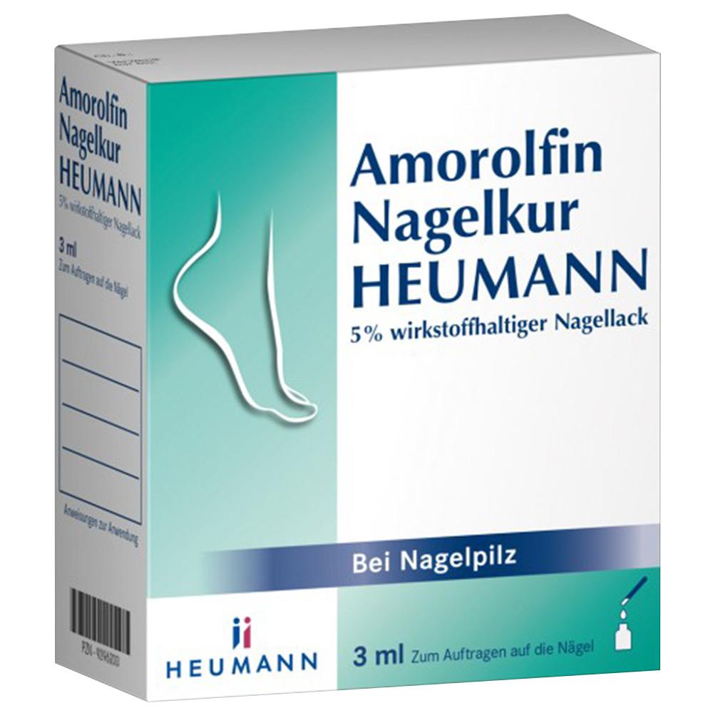 Packung eines Nagelmittels gegen Pilzinfektionen.