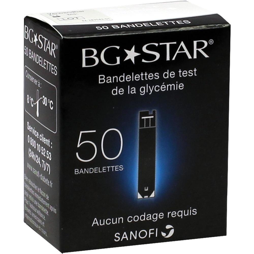 Eine Schachtel mit 50 Teststreifen zur Blutzuckermessung.