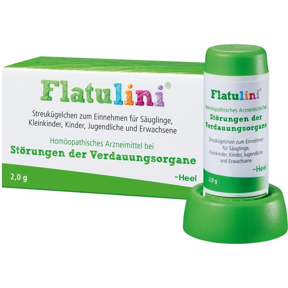Eine Packung mit homöopathischen Kügelchen für Verdauungsstörungen.