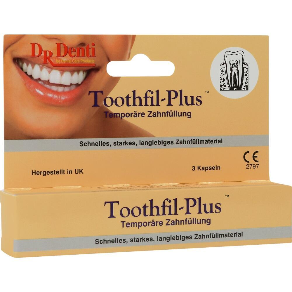 Verpackung von Toothfil-Plus, einem Material für temporäre Zahnfüllungen.