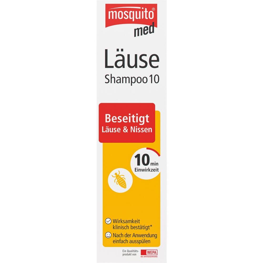 Eine Verpackung von Lausshampoo zur Entfernung von Läusen in 10 Minuten.