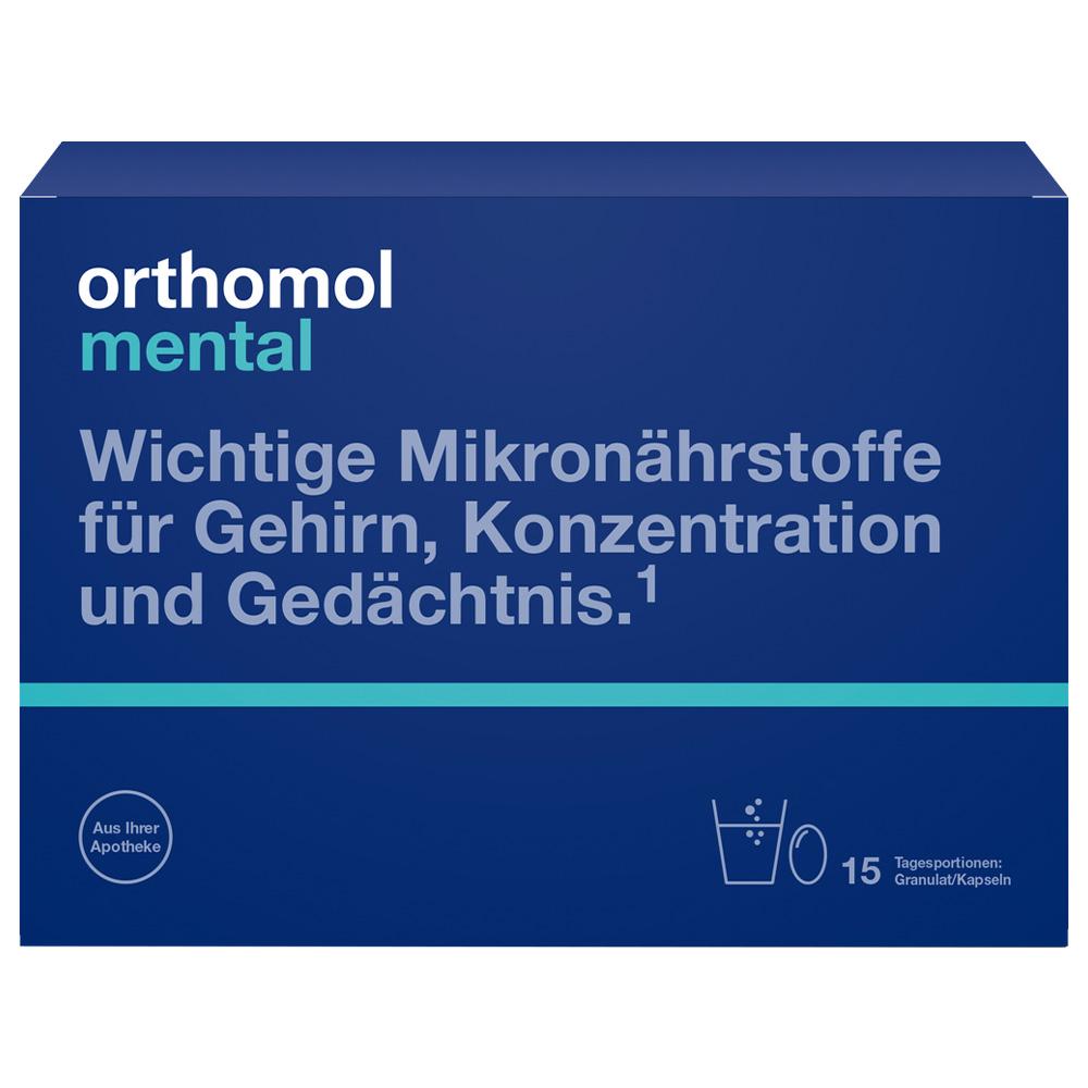 Eine blaue Verpackung mit Text zu Mikronährstoffen für das Gehirn.