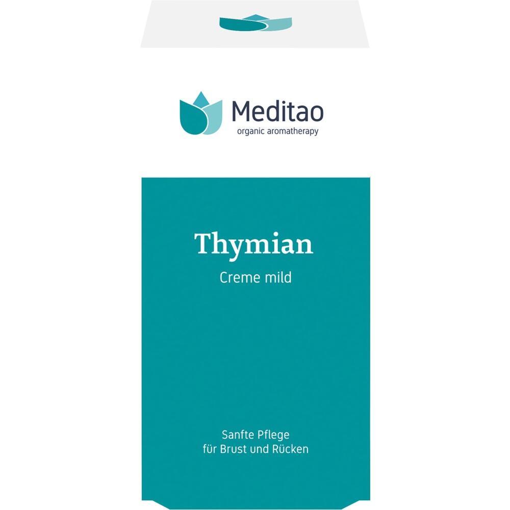Verpackung für eine milde Thymian-Creme zur Pflege von Brust und Rücken.