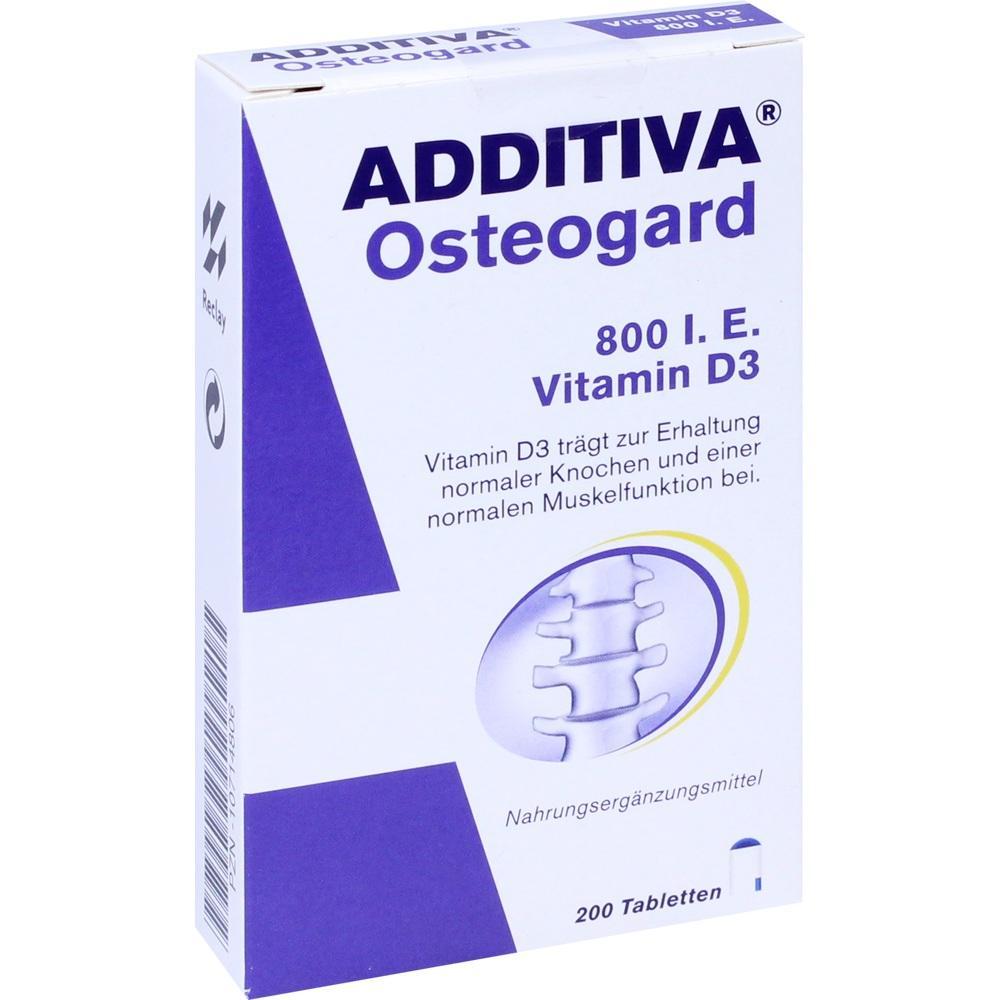 Weiße Packung mit violettem Text für Vitamin D3 Tabletten, unterstützt Knochen und Muskeln.