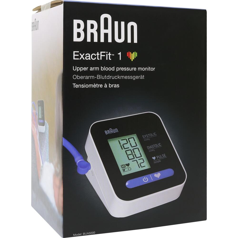 Verpackung eines Braun Blutdruckmessgeräts für den Oberarm.