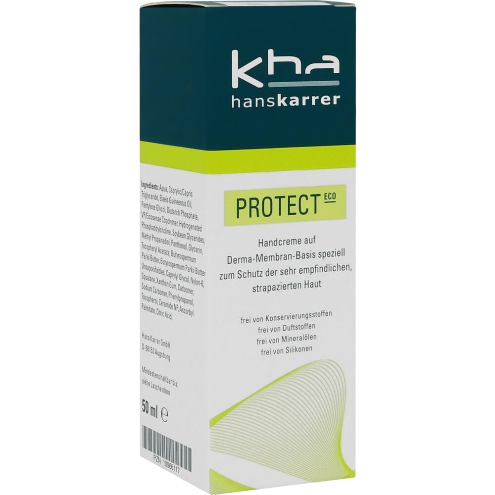 Verpackung einer Handcreme für empfindliche Haut ohne Konservierungsstoffe.