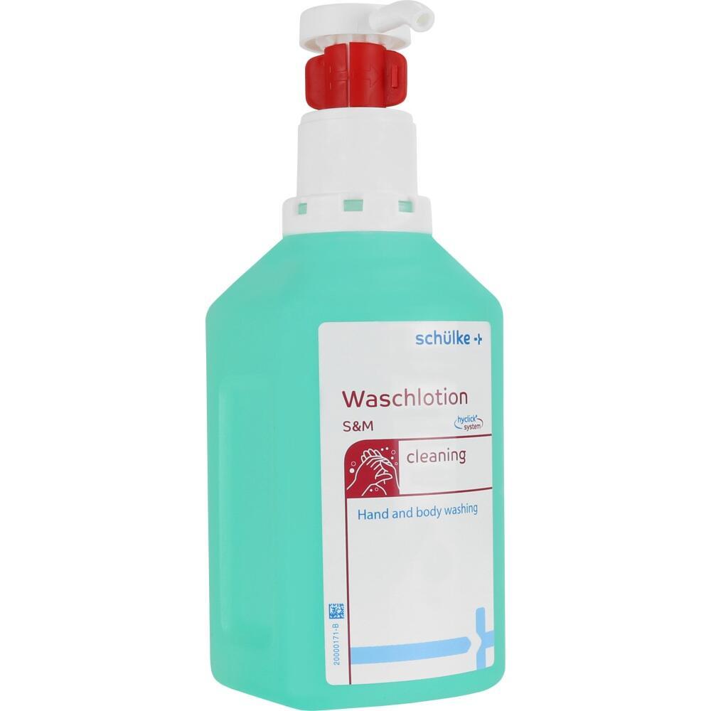 Grüne Flasche mit Pumpspender für Hand- und Körperwaschlotion.