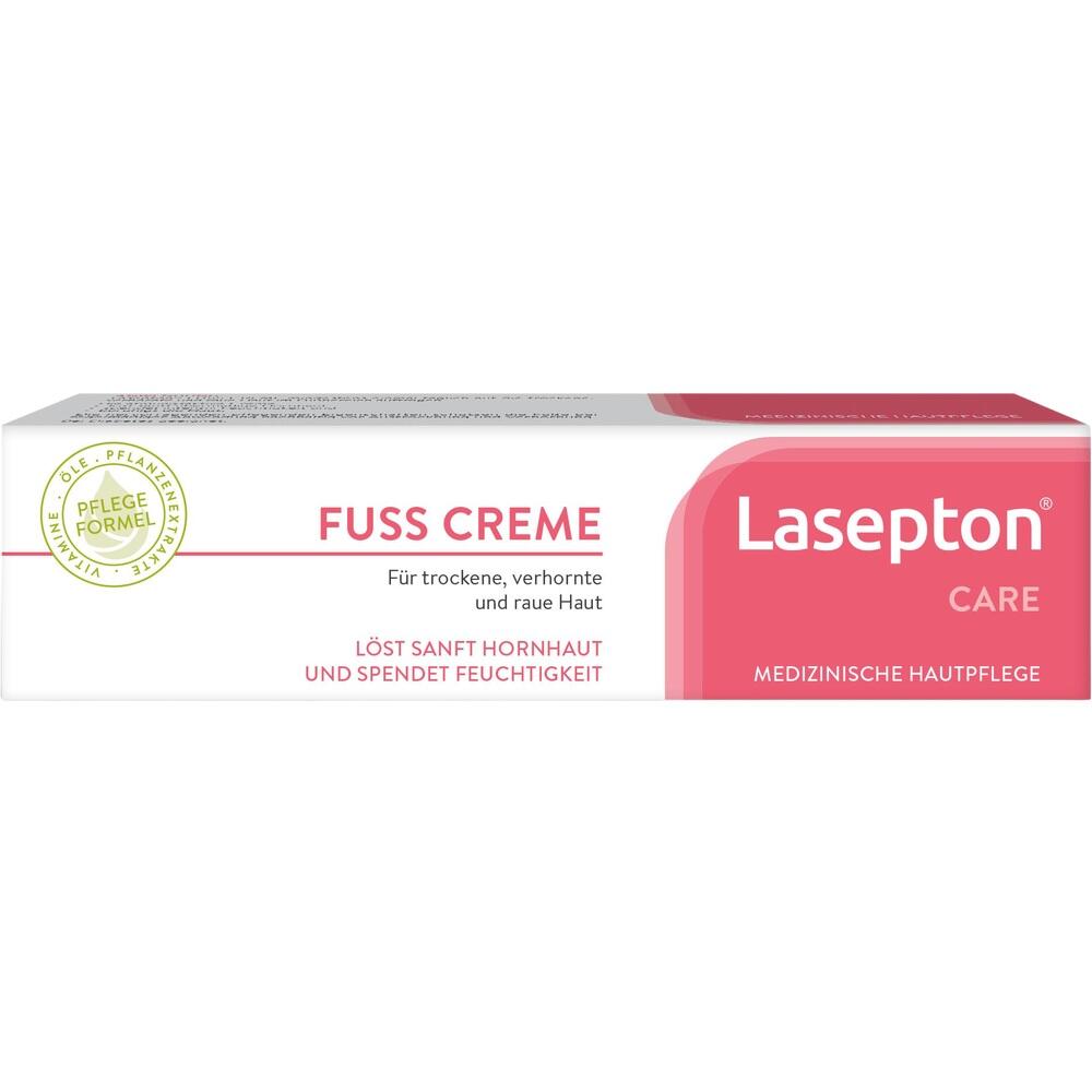 Eine Fußcreme-Packung für trockene Haut mit feuchtigkeitsspendender Formel.