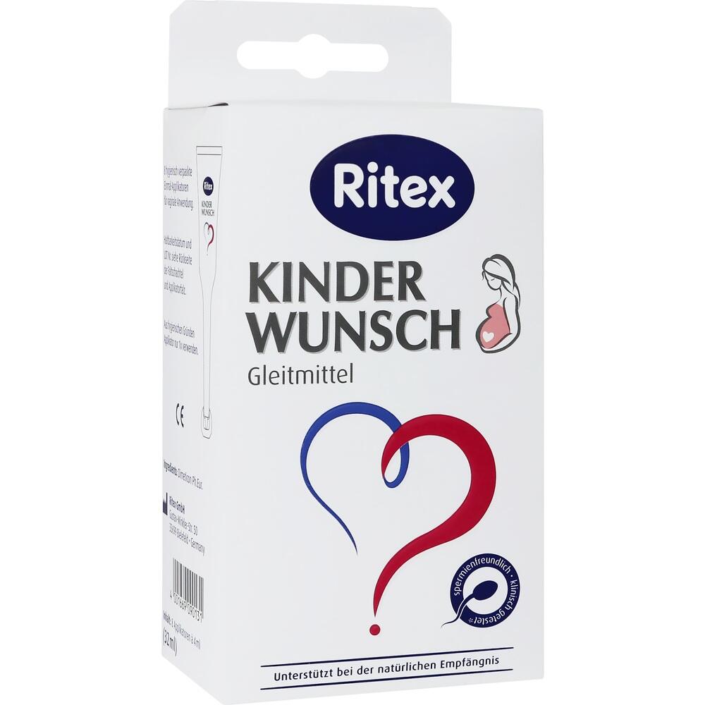 Eine wei&szlig;e Verpackung mit der Aufschrift "Kinderwunsch Gleitmittel".