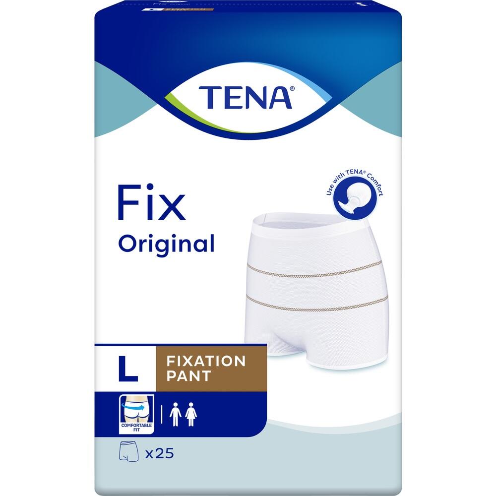 Verpackung von TENA Fix Original Fixierhosen in Größe L für bequemen Sitz.