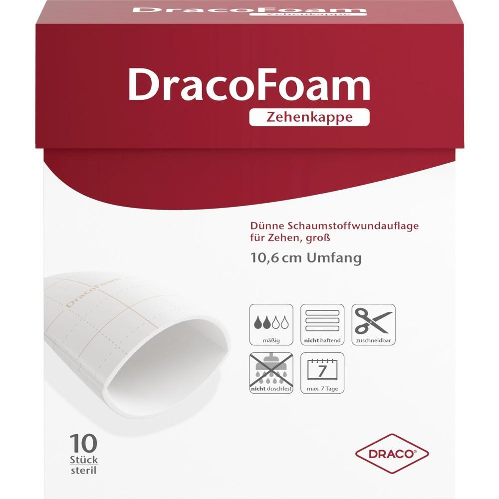 Verpackung einer großen Zehenkappe aus Schaumstoff, 10 Stück enthalten.