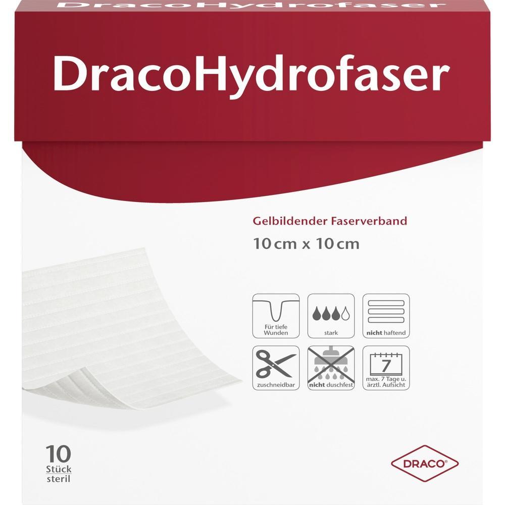 Eine Packung DracoHydrofaser-Wundverband, 10 x 10 cm, für tiefe Wunden.