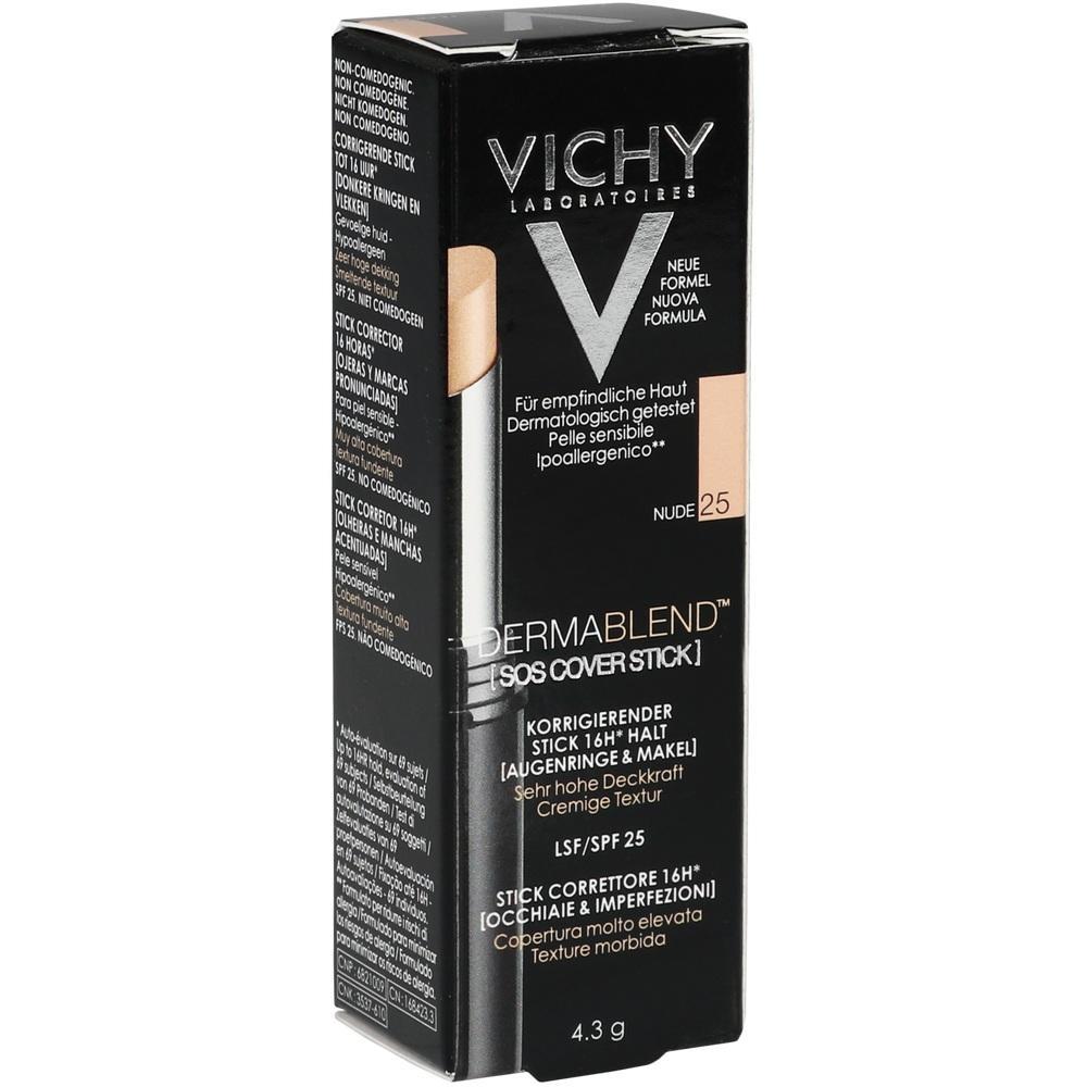 Schwarze Verpackung mit einem Vichy-Dermablend-Coverstick für empfindliche Haut.