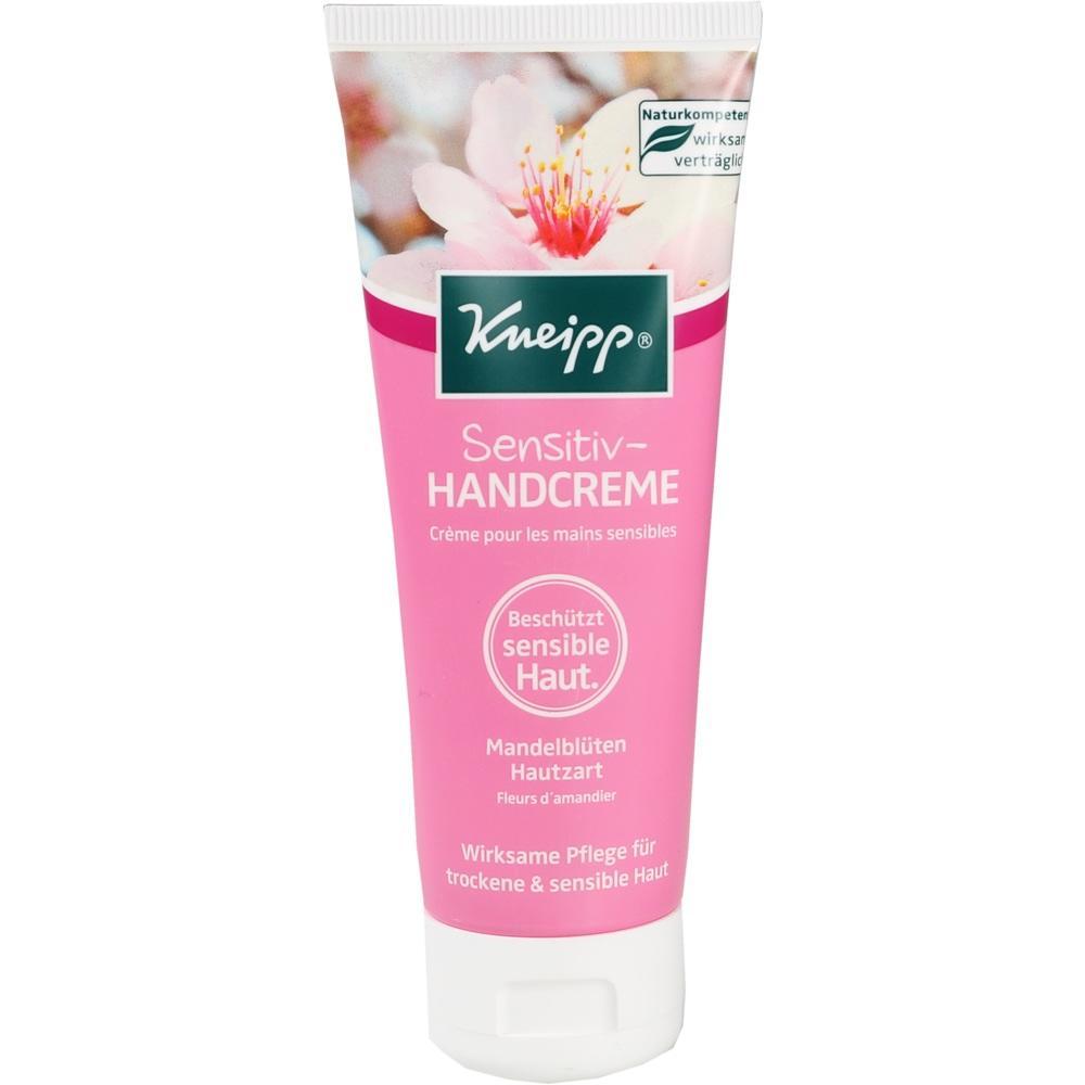 Rosa Tube mit sensitiver Handcreme für trockene und sensible Haut.