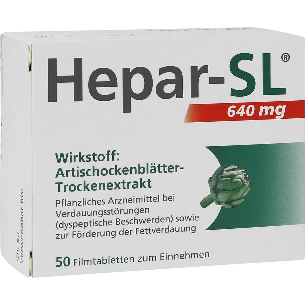 Hepar-SL ist ein pflanzliches Medikament mit Artischockenextrakt zur Verdauungsförderung.