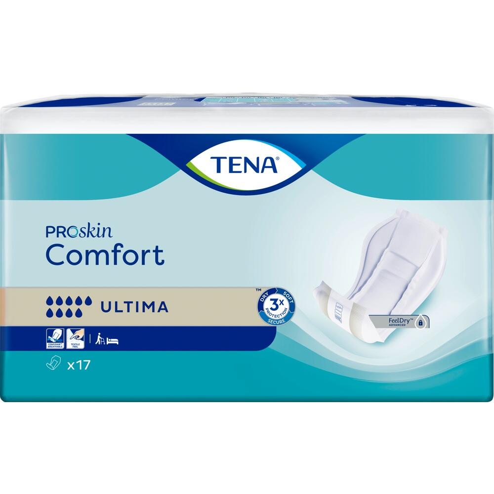 Eine Packung TENA ProSkin Comfort Ultima Inkontinenzeinlagen.