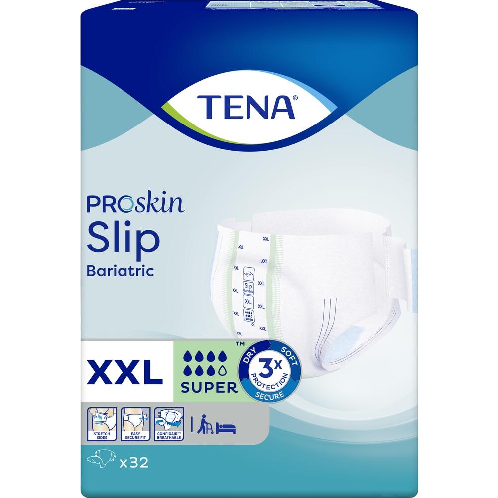 Verpackung einer TENA PROskin Slip XXL Windel für Erwachsene.