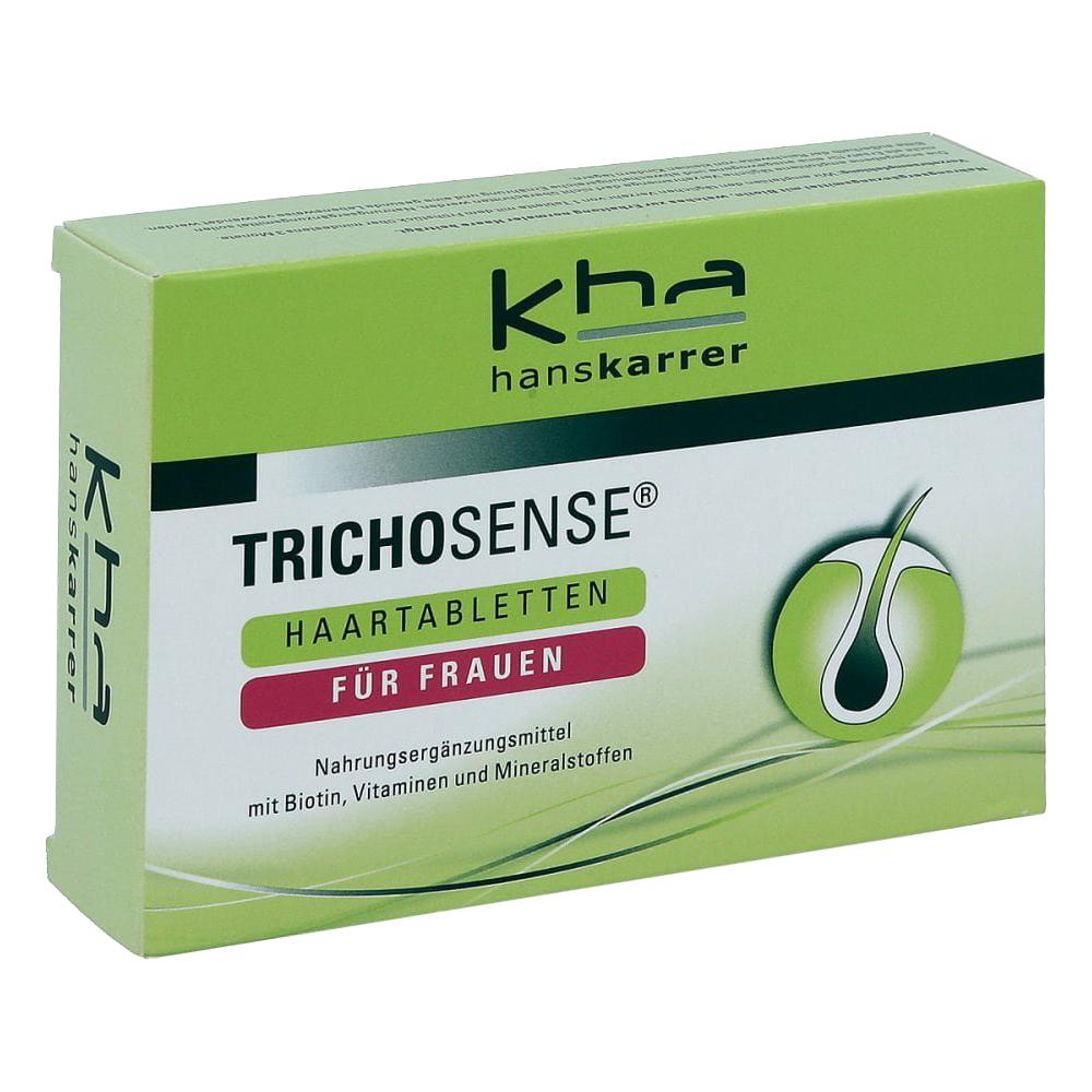 Grüne Packung mit Haar-Tabletten für Frauen von Hans Karrer.