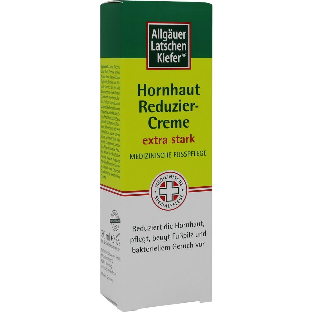 Verpackung einer Creme zur Reduzierung von Hornhaut mit medizinischer Fußpflege.