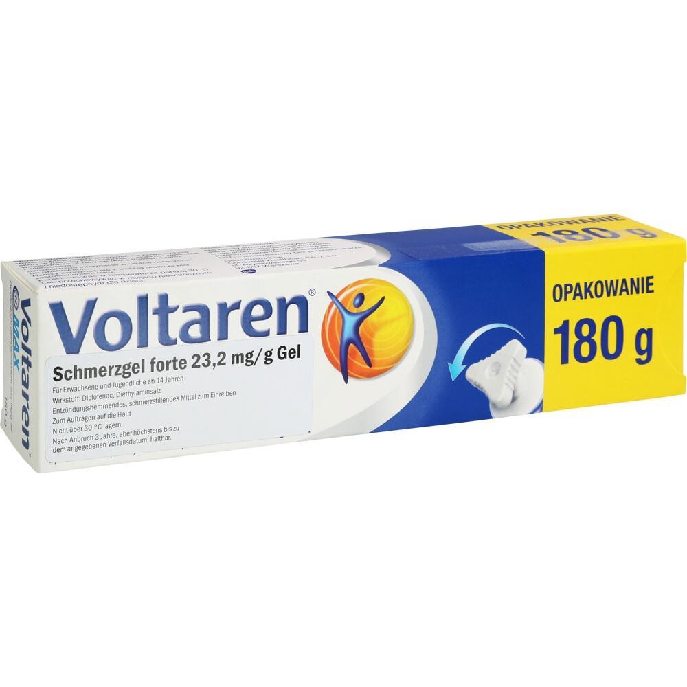 Eine Verpackung Voltaren-Schmerzgel mit 180 g Inhalt.
