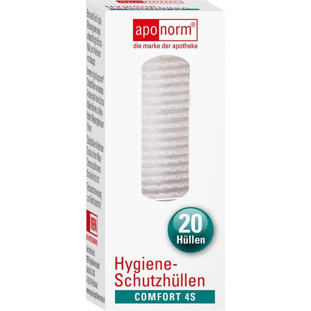 Eine Schachtel mit 20 Hygieneschutzhüllen der Marke "aponorm".