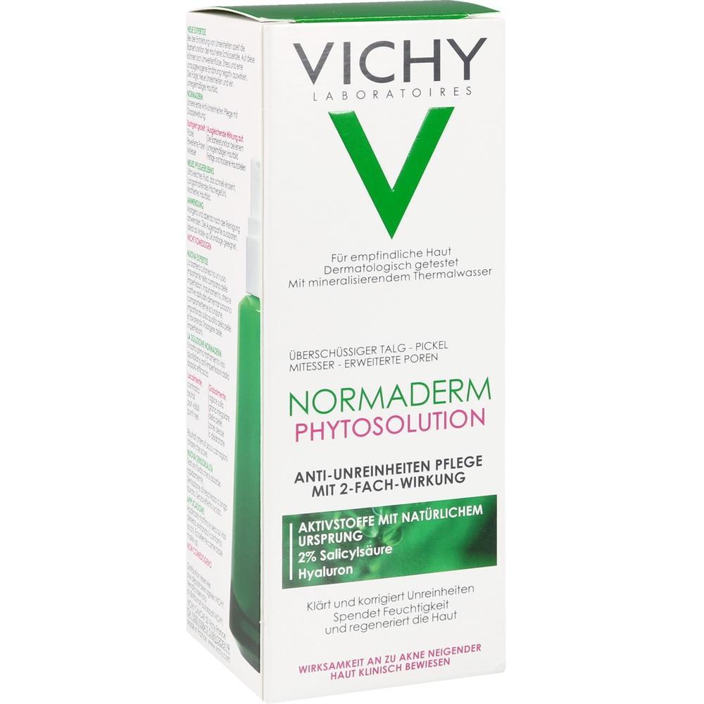 Weiße Schachtel von Vichy mit Pflegeprodukt für unreine Haut.