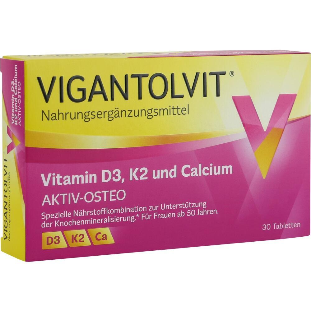 Gelbe und pinke Verpackung von Vitaminen mit Kalzium für Frauen ab 50 Jahren.