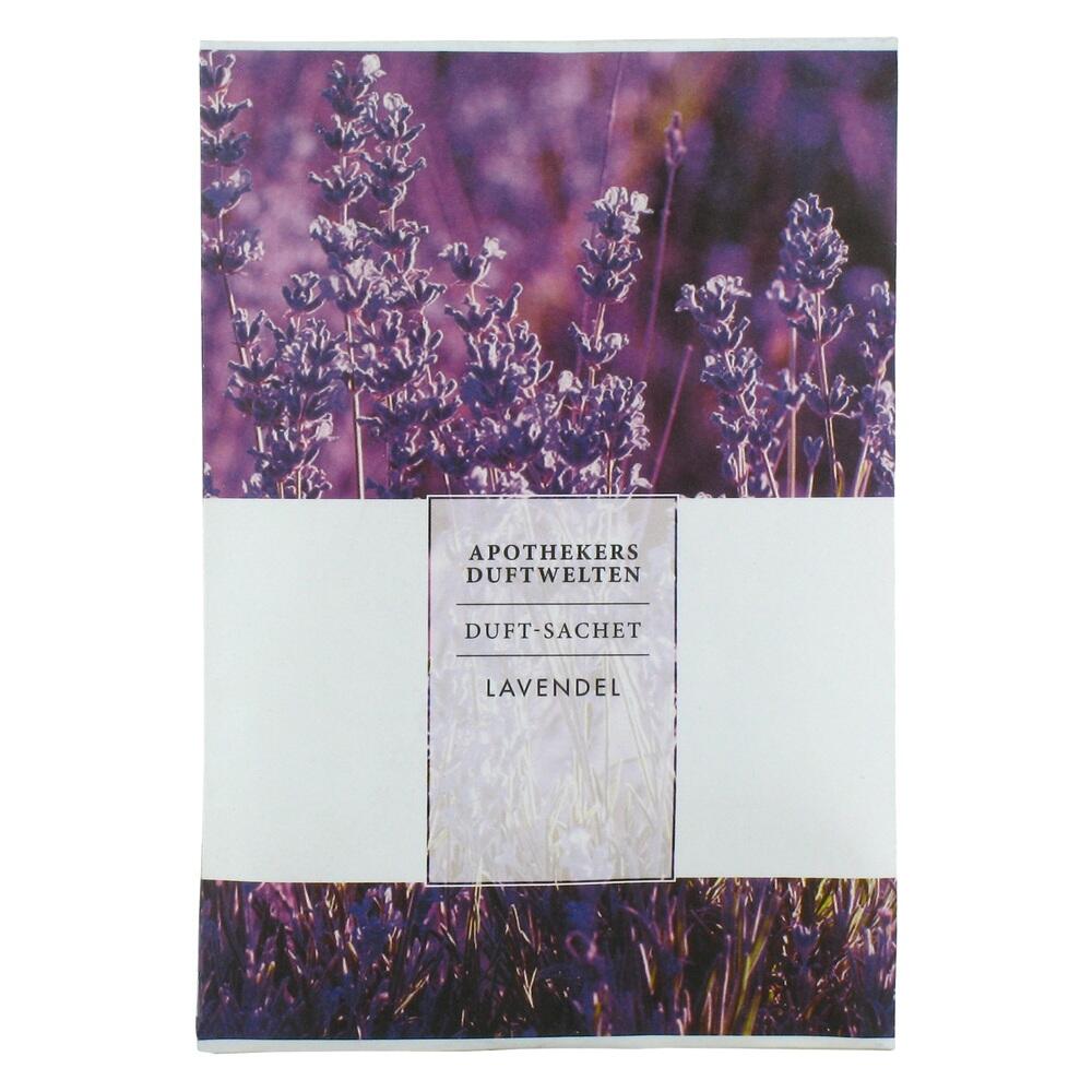 Eine Lavendel-Duftverpackung mit lila Blumenmuster.