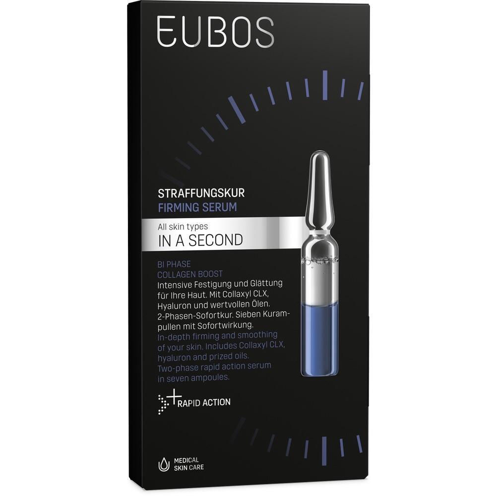 Schwarze Verpackung mit einer Ampulle f&uuml;r straffendes Serum von Eubos.