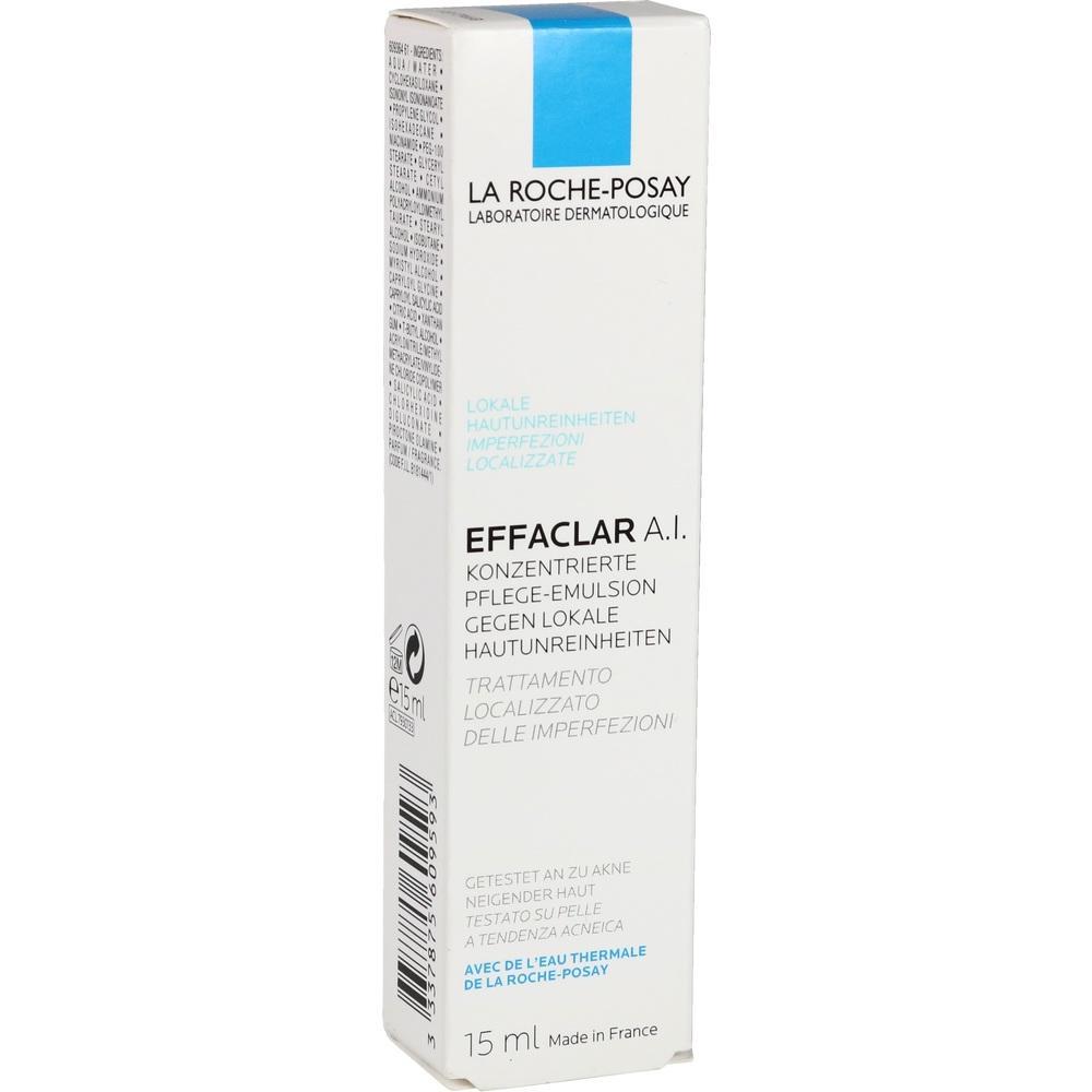 Weiße Verpackung von La Roche-Posay Hautpflegecreme Effaclar A.I., 15 ml.