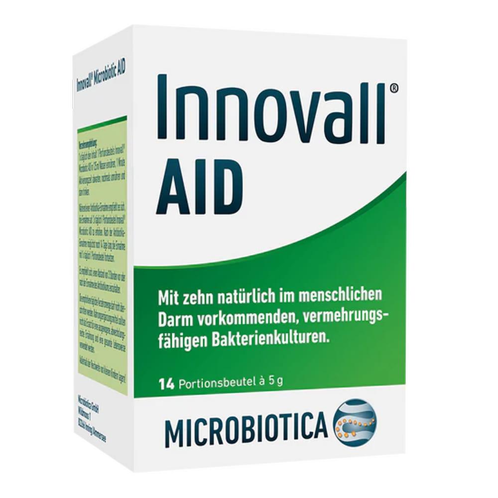 Eine Packung "Innovall AID" mit 14 Portionsbeuteln f&uuml;r die Darmgesundheit.