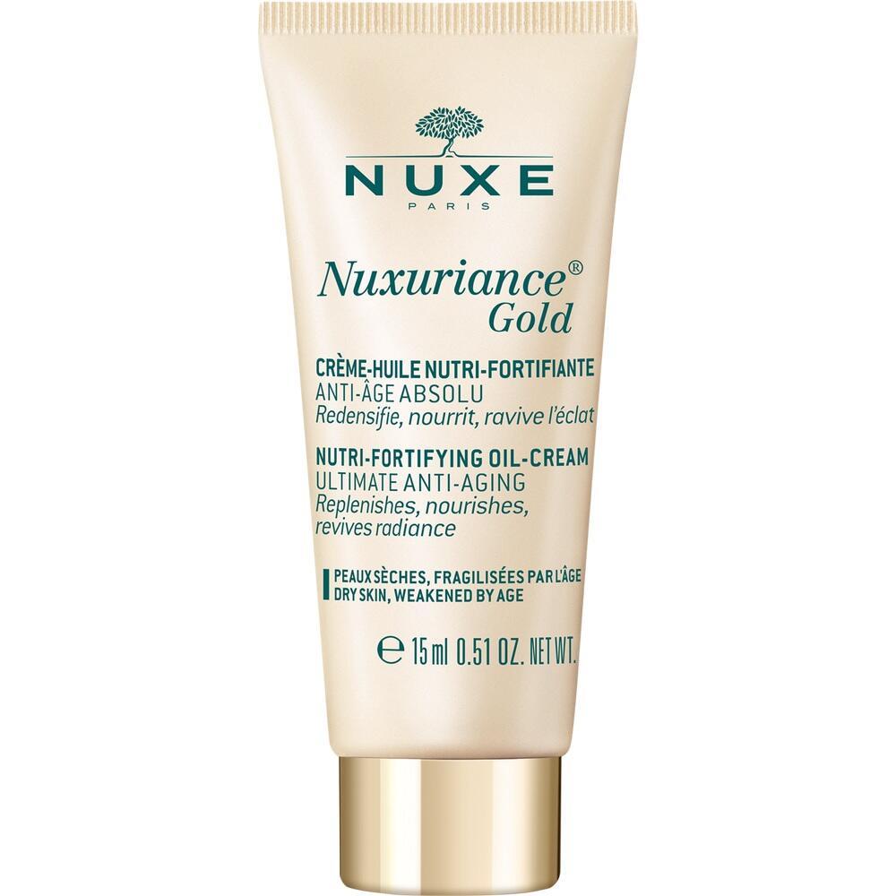 Eine Tube Nuxe Nuxuriance Gold Creme für trockene und alternde Haut.