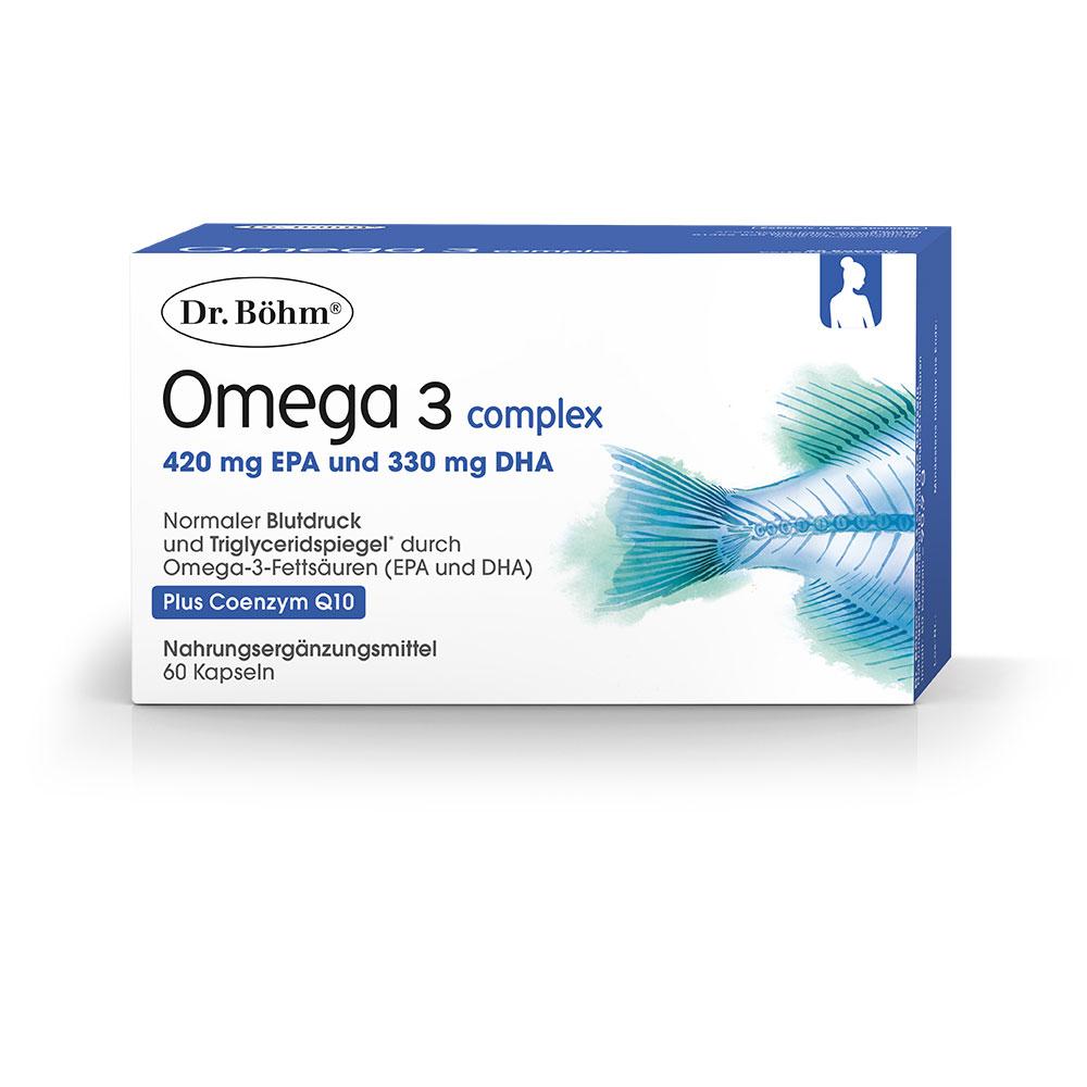 Verpackung von Omega-3-Kapseln mit rotem Herzmotiv.
