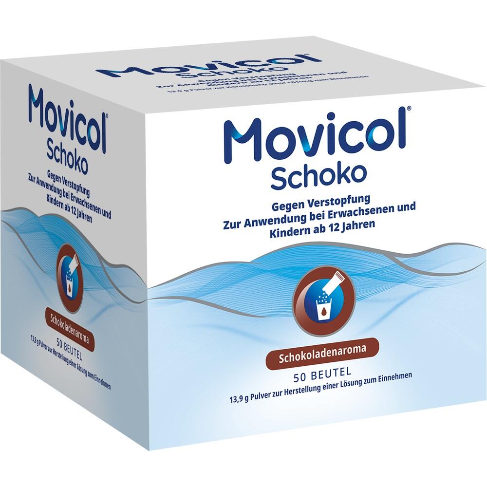 Schachtel mit Abführmittel in Schokoladengeschmack für Personen ab 12 Jahren.
