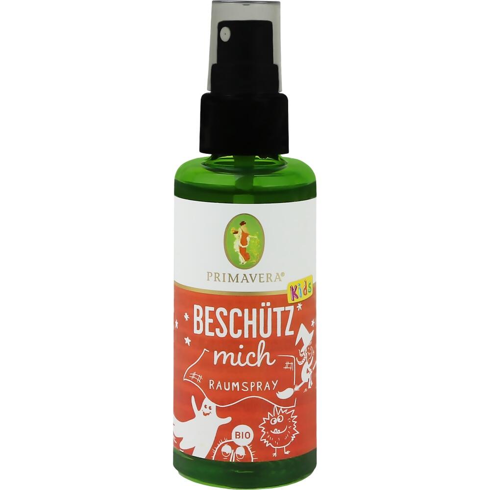 Gr&uuml;ne Spr&uuml;hflasche mit der Aufschrift "Besch&uuml;tz mich Raumspray".