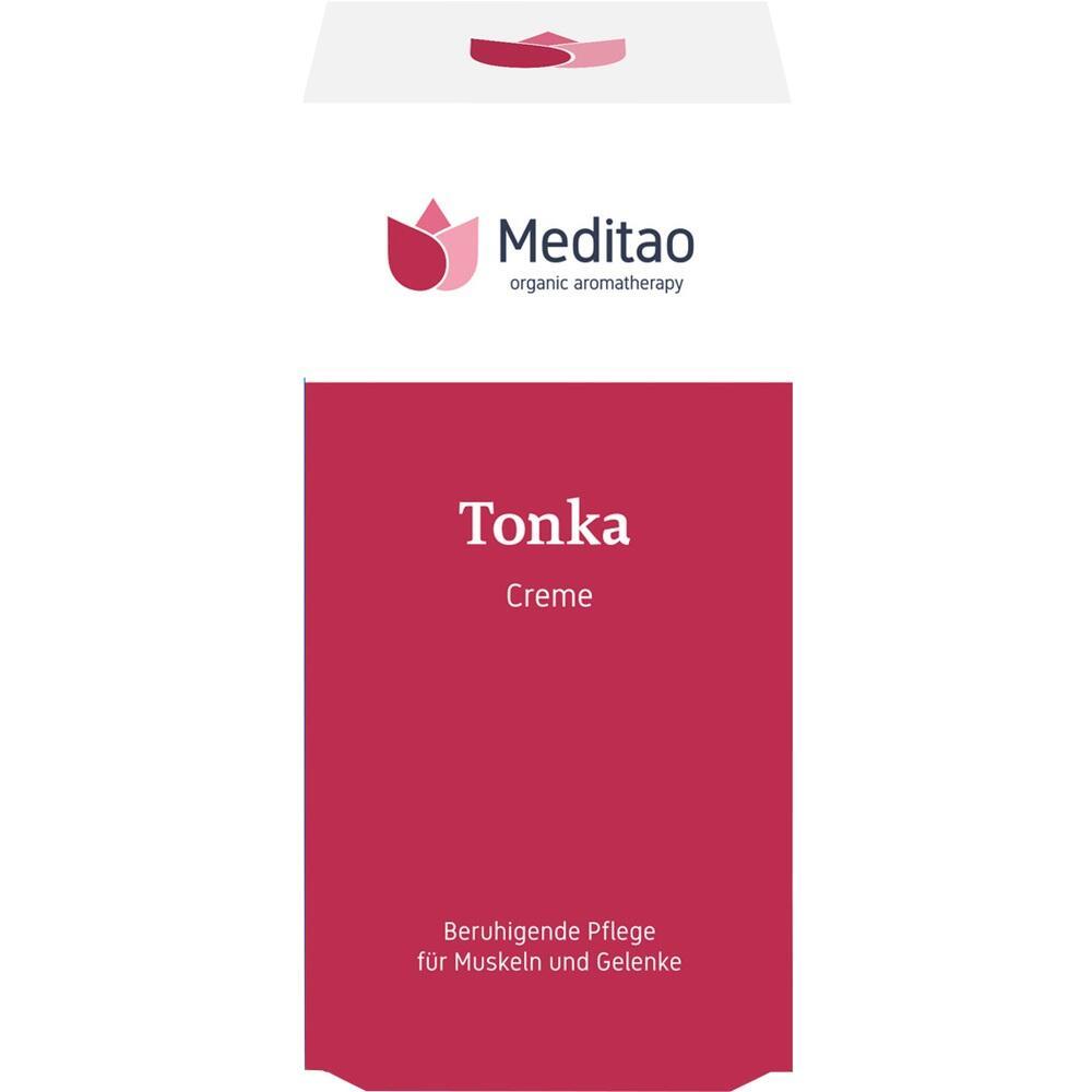 Rote Schachtel mit der Aufschrift "Tonka Creme" für Muskeln und Gelenke.