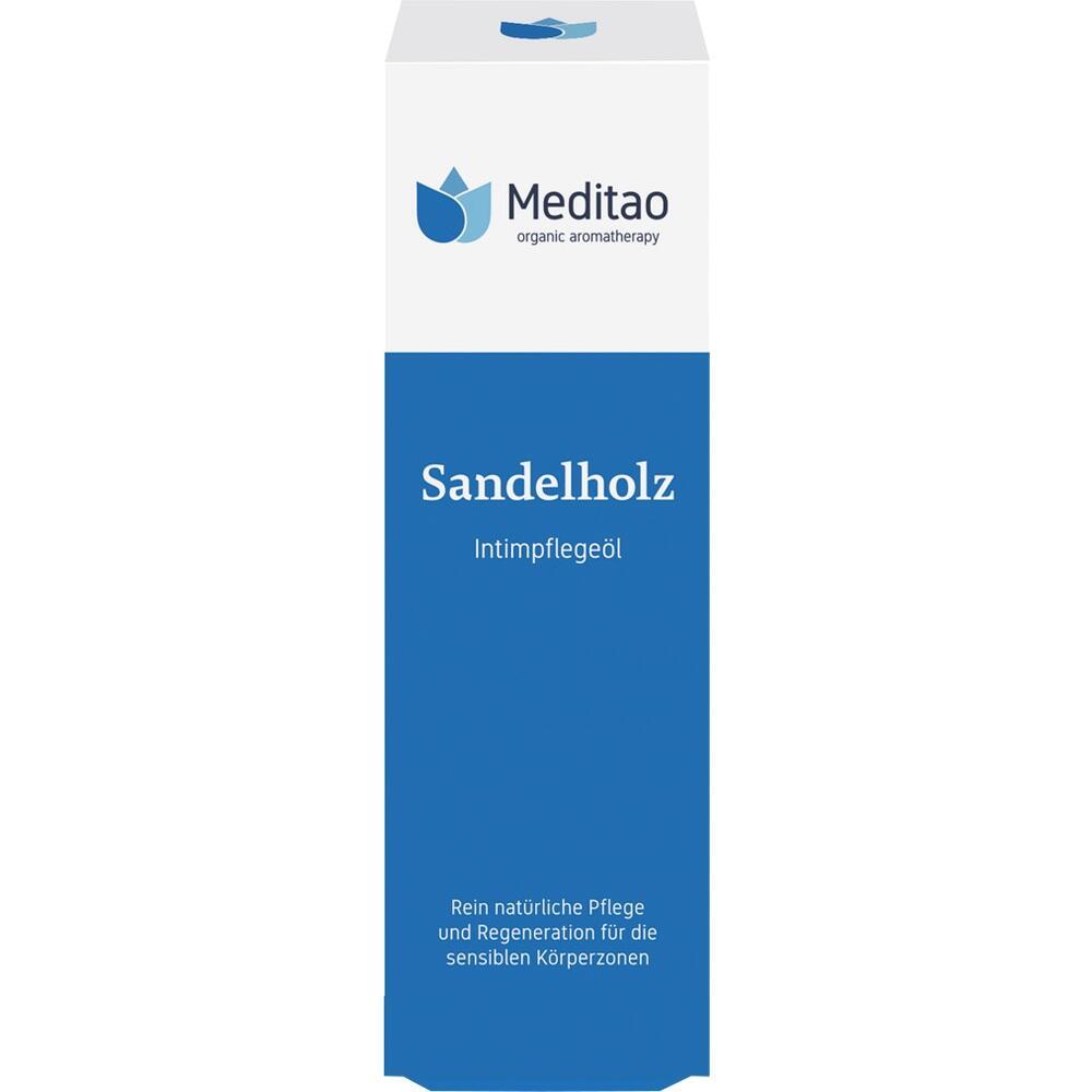 Eine Packung mit Sandelholz-Intimpflegeöl von Meditao.