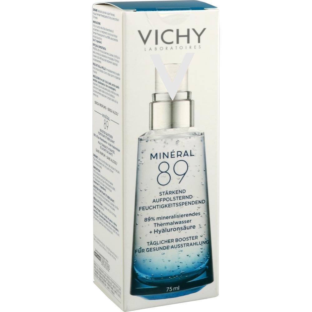 Die Verpackung zeigt ein Vichy Minéral 89 Hautpflegeprodukt.