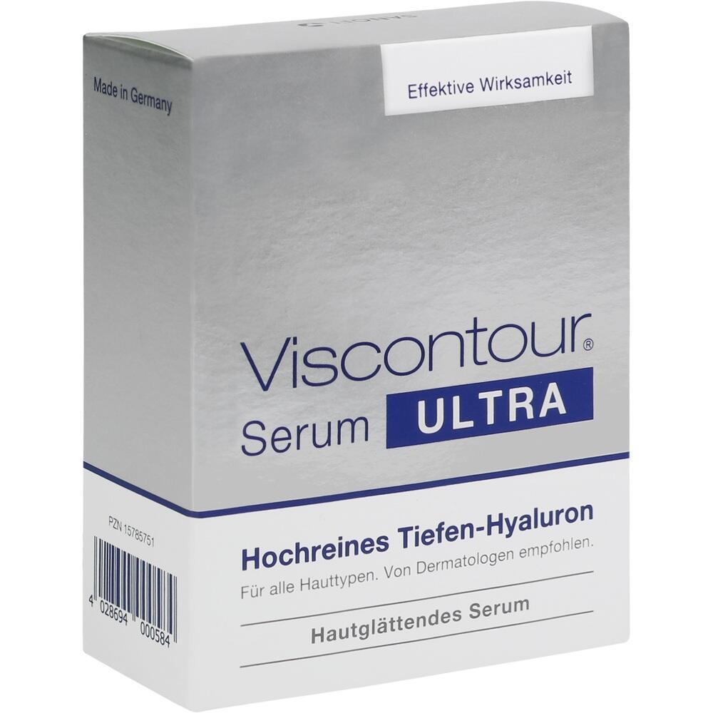 Schachtel mit Viscontour Serum ULTRA zur Hautpflege.
