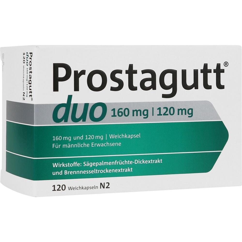 Eine Medikamentenpackung mit der Aufschrift "Prostagutt duo".