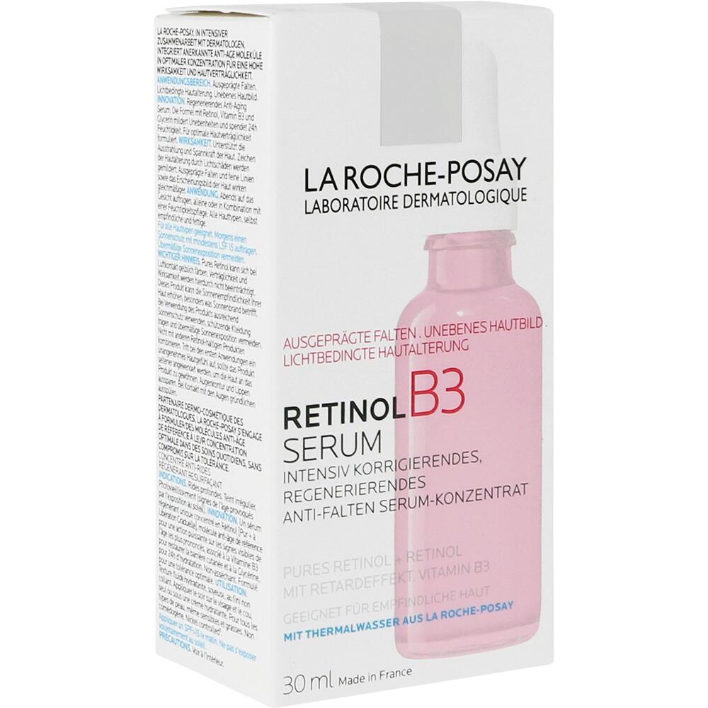 Eine weiße Verpackung von La Roche-Posay mit Retinol B3 Serum.