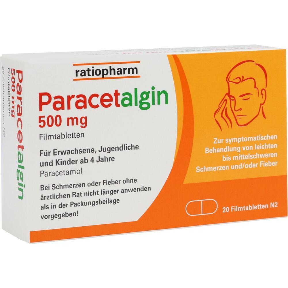 Eine Packung Paracetamol-Tabletten gegen Schmerzen und Fieber.