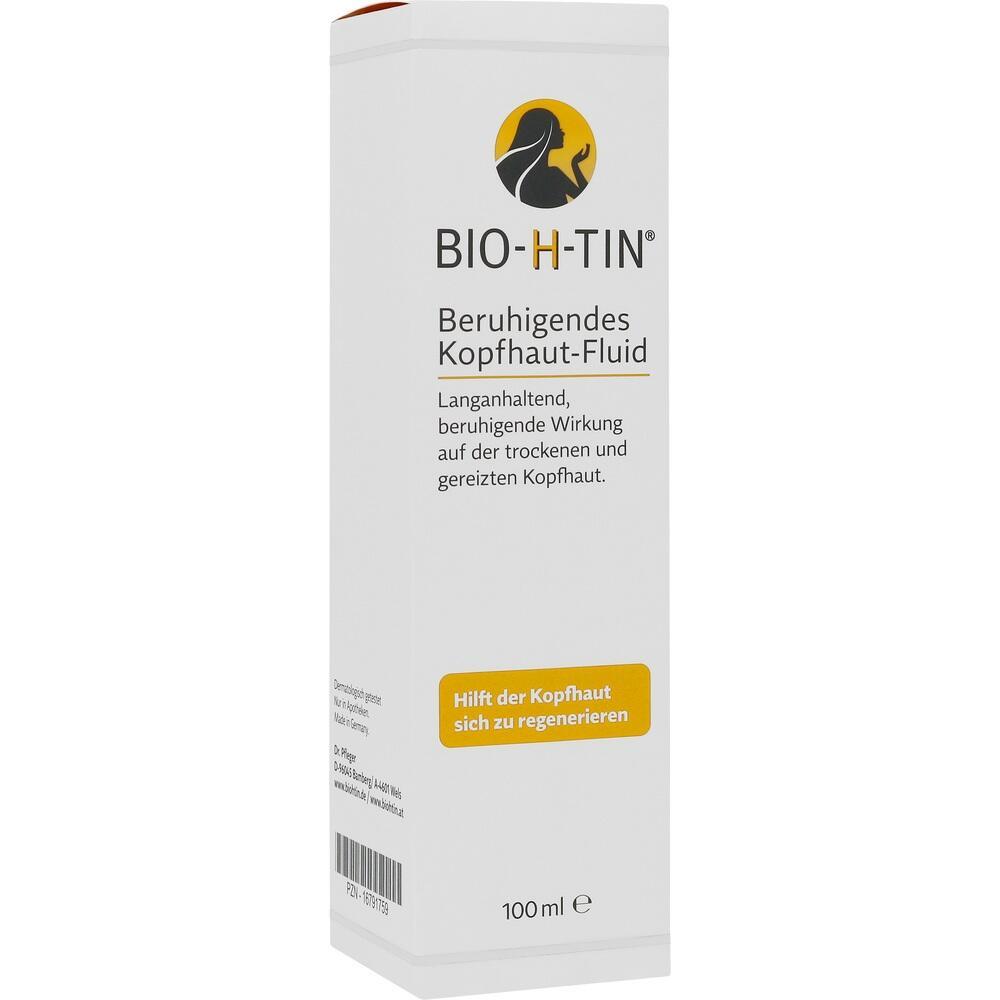 Weiße Verpackung von Beruhigendes Kopfhaut-Fluid zur Regeneration trockener Kopfhaut.