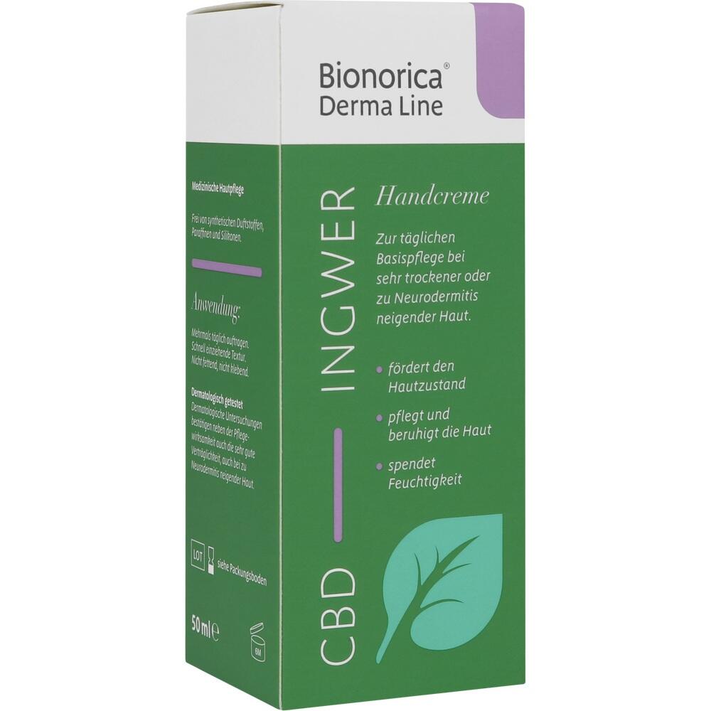 Grüne Verpackung einer Ingwer-Handcreme zur Pflege trockener Haut.